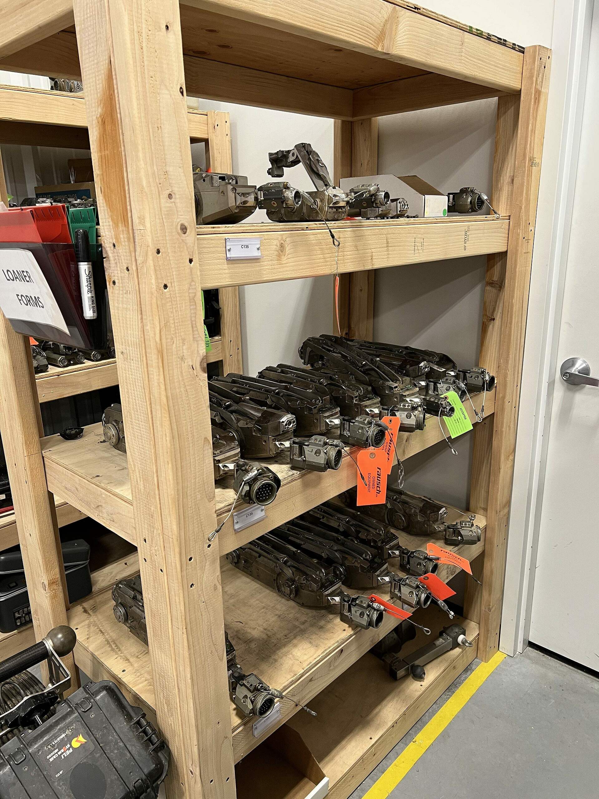 Service and repair items on shelves